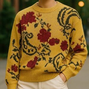 Vintage Alfred Dunner Floral Sweater M